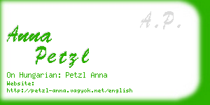 anna petzl business card